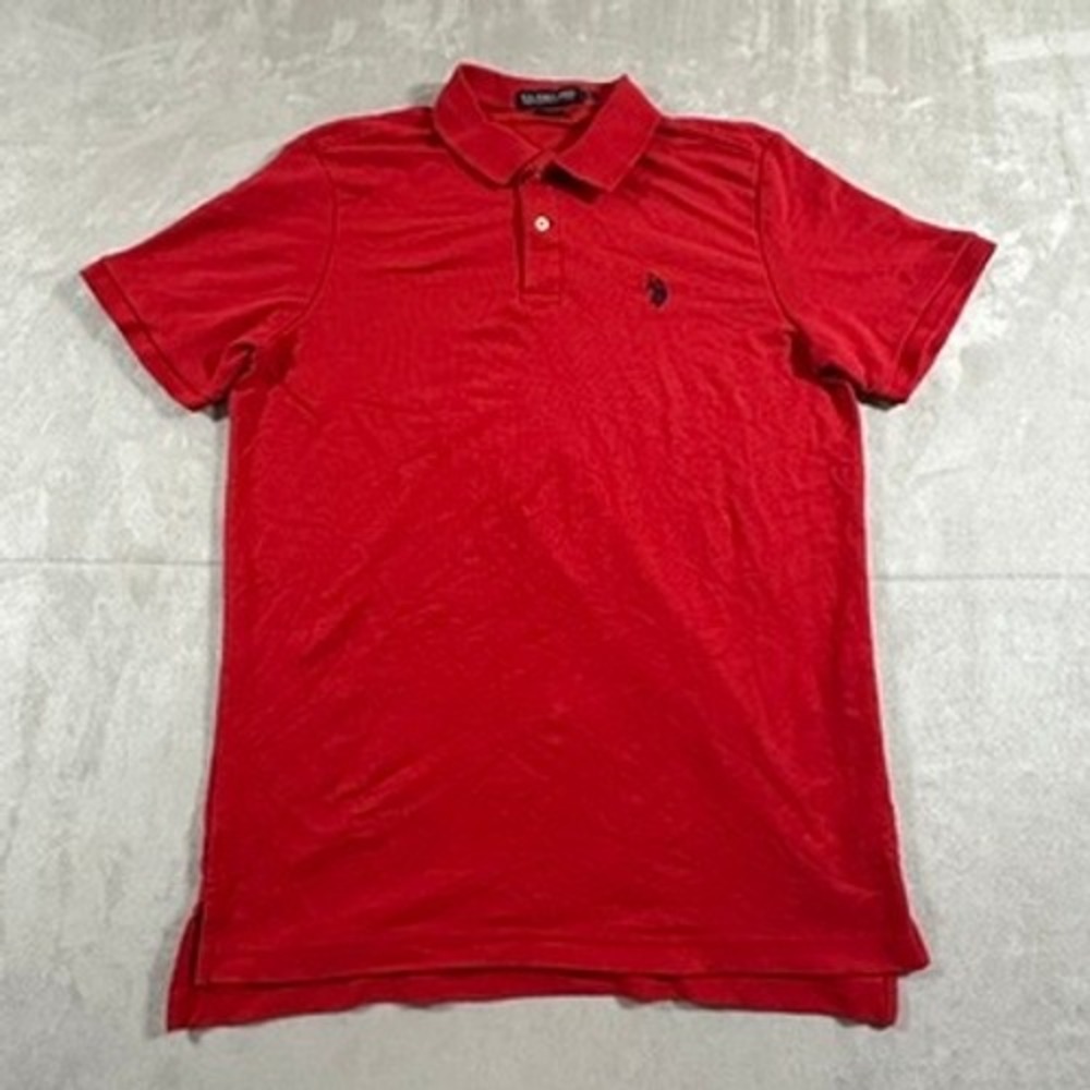 U.S. Polo Assn. Polo Shirt Mens Performance Pique Short Sleeve M Red 11C450